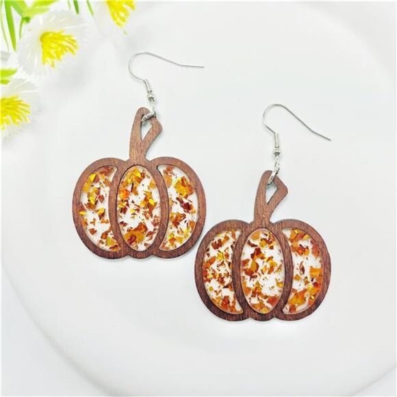 Pumpkin Earrings - Picture 6 of 7